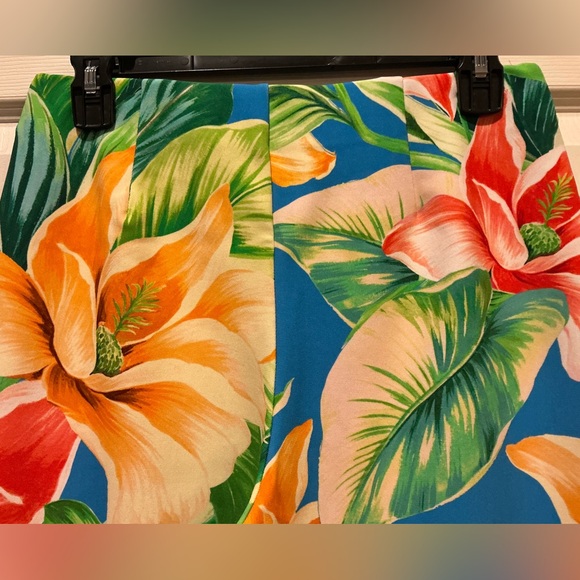 Boston Proper Boho Travel Wide-Leg Tropical Floral Print Crop Pant Woman Size S - Picture 5 of 10